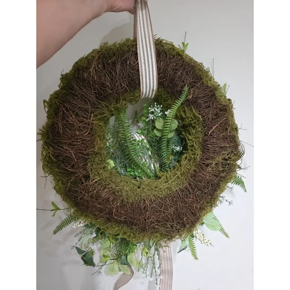 Handmade Every Day Year Round Moss Covered Angel Vine Wreath Large